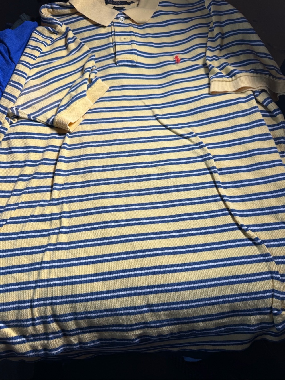 Ralph Lauren Yellow & Blue Striped Polo Shirt